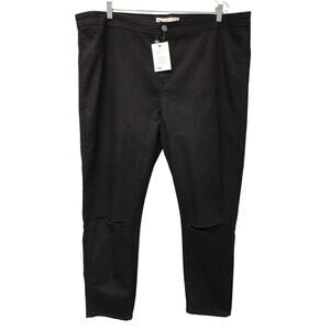 Asos Jeans Womens 22 US 26 UK Denim Black Stretch Factory Distressed Ripped Knee